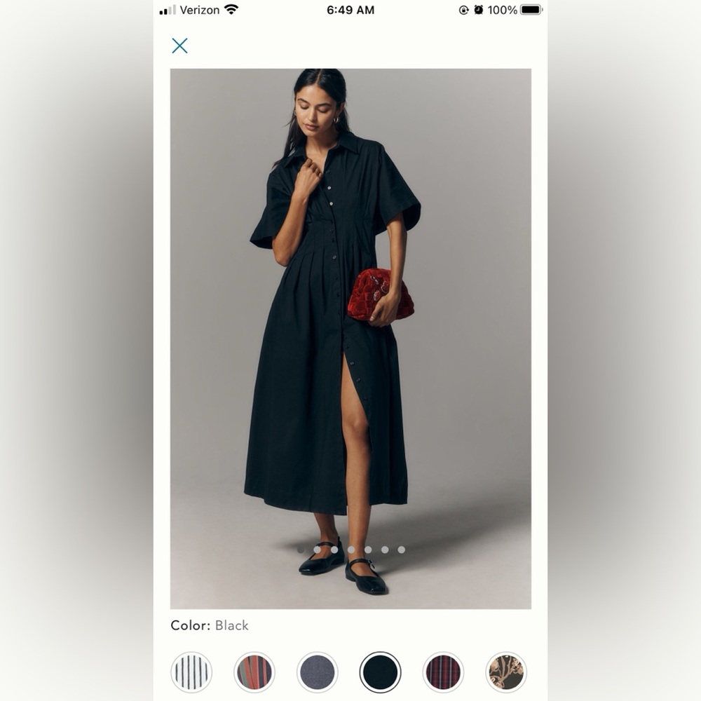 Anthropologie nwot Black Maxi Dress xxs